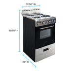 Avanti 20 Inch Freestanding Electric Range Oven, 2.1 Cu. Ft., Stainless Steel - ERU200P3S