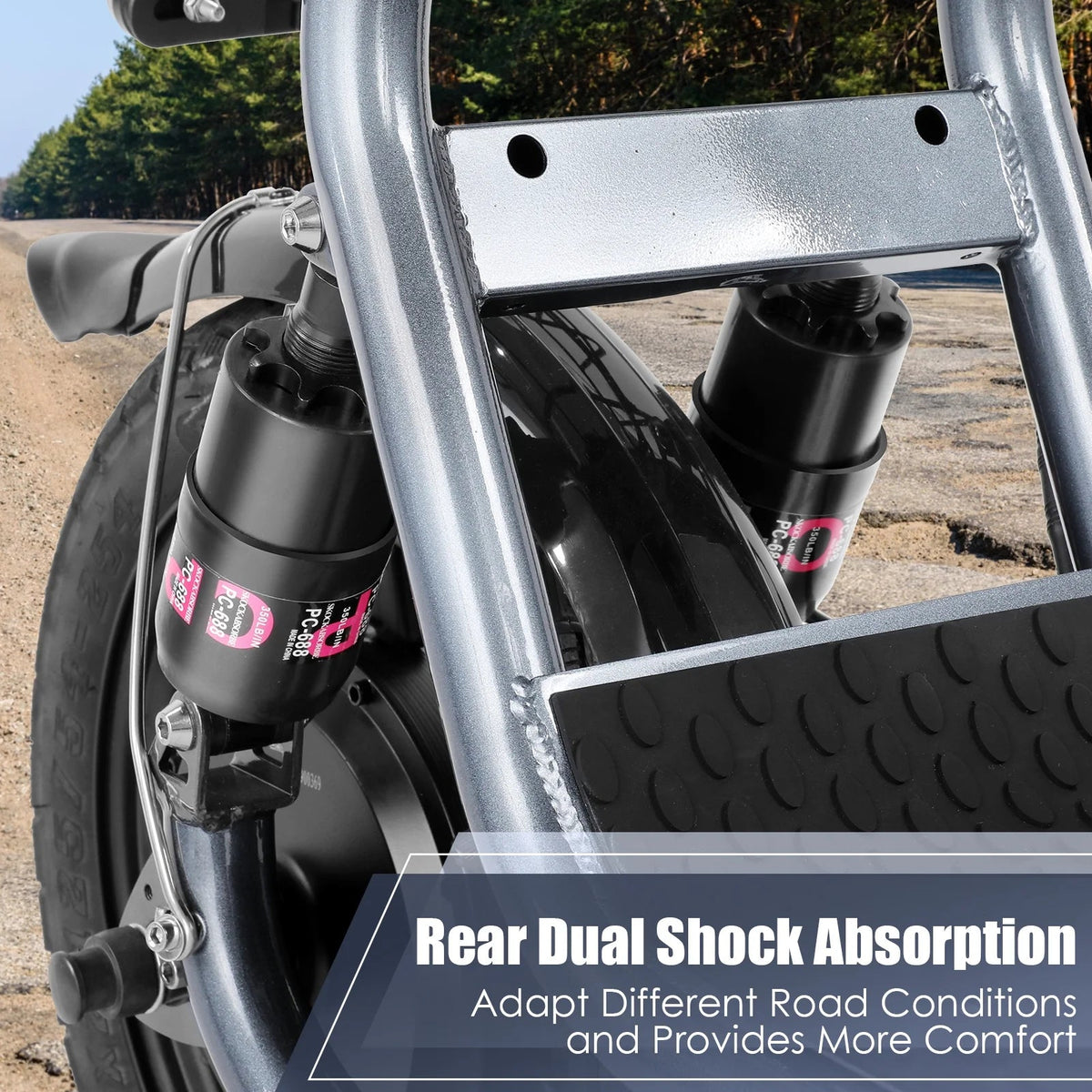 SANOPY Electric Scooter With Seat for Adults, 350W, 15 Miles, 20 Mph, 36V 5.2Ah, 14 inch Tire - Black