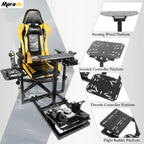 Marada Flight Simulator and Racing Wheel Stand, Adjustable, Carbon Steel - Fits Thrustmaster HOTAS Warthog