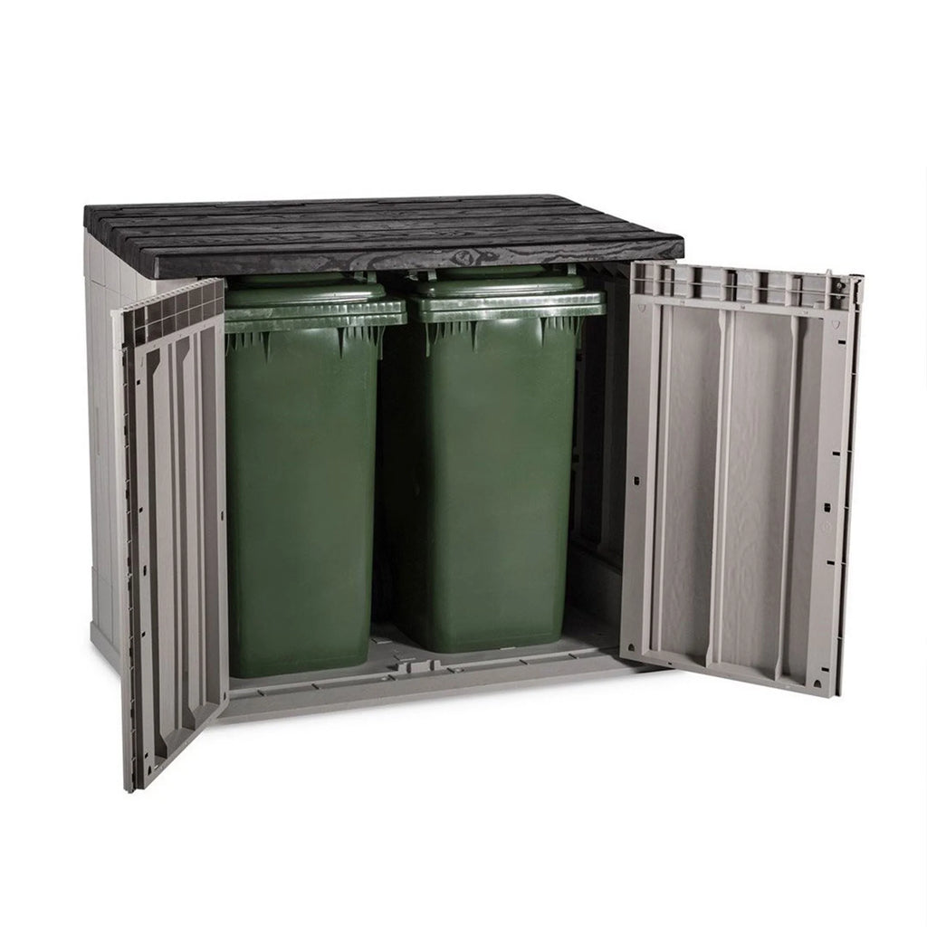Toomax Outdoor Storage Shed Cabinet, 30 cu ft, Taupe Grey/Anthracite, 52 x 30.5 x 43.5 inches - Stora Way