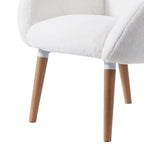 Beech Frame Upholstered Armchair With Polypropylene/Olefin Upholstery - White