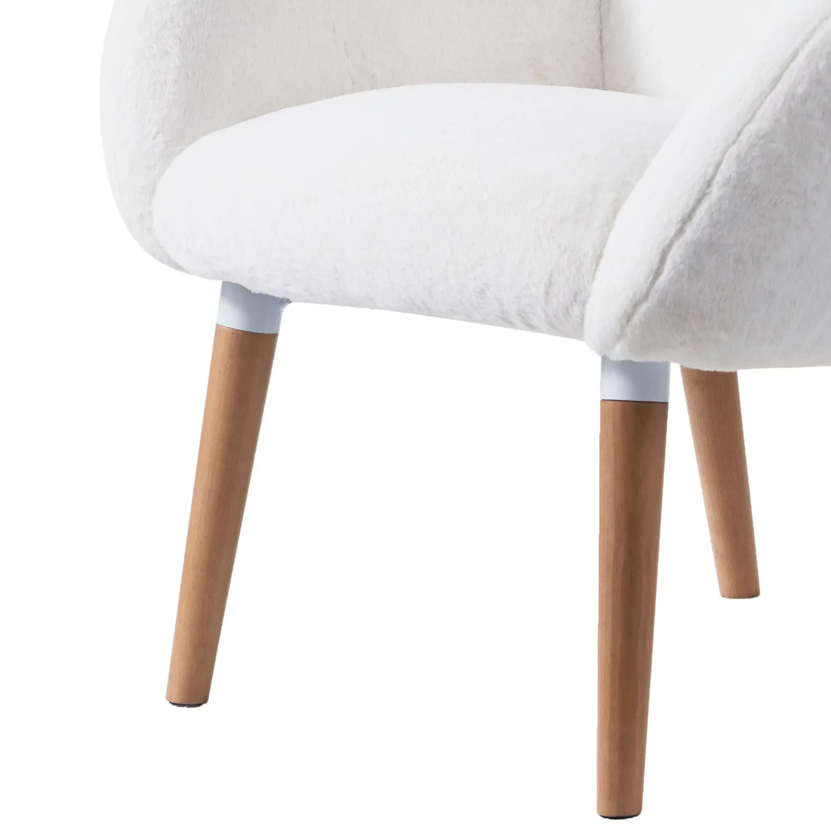 Beech Frame Upholstered Armchair With Polypropylene/Olefin Upholstery - White