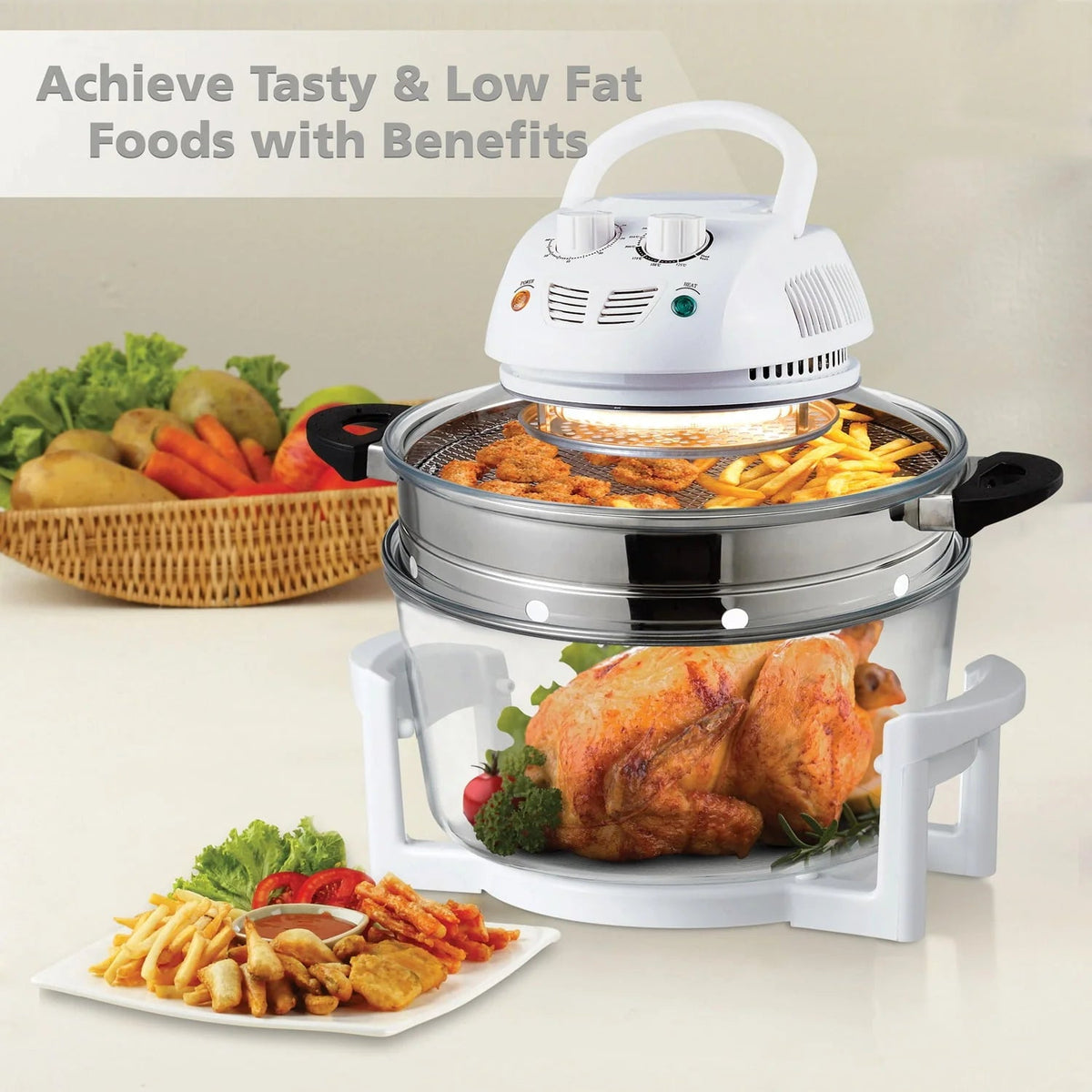 Nutrichef Halogen Oven Air Fryer Infrared Convection Cooker