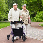 Foldable Rolling Rollator Walker With Seat, 9.5 Inch Pneumatic Wheels