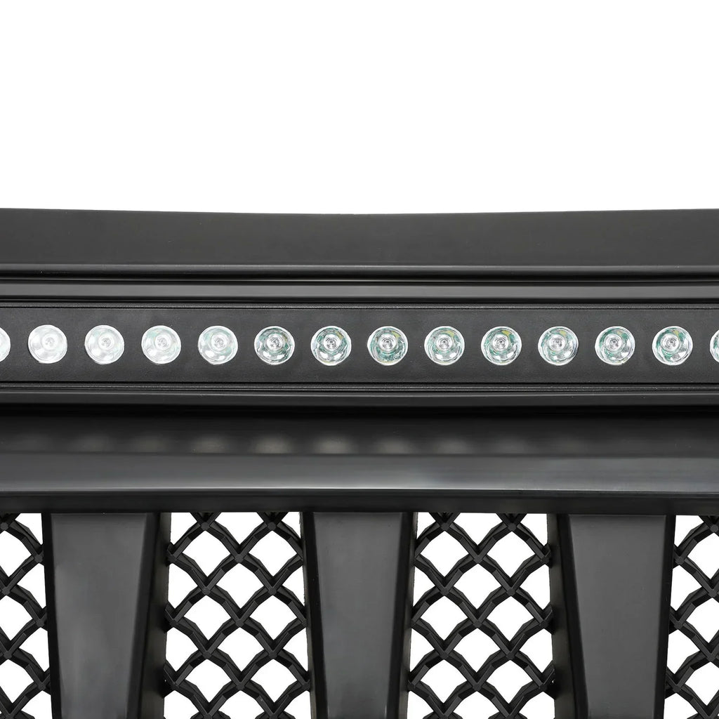 Black Front Grille With LED Off-Road Lights For 07-18 Jeep Wrangler JK - Mars Grille