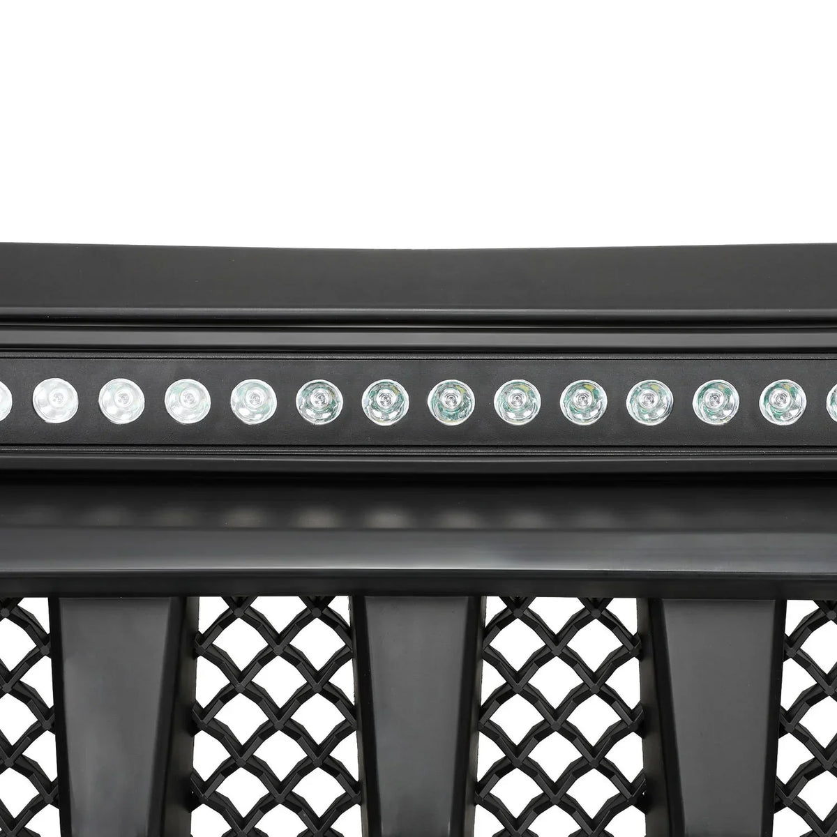 Black Front Grille With LED Off-Road Lights For 07-18 Jeep Wrangler JK - Mars Grille