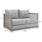 Afuera Living Wicker Patio Loveseat, Gray - 52in W x 32in D