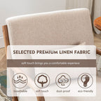 Bonzy Home Mid-Century Modern Fabric Accent Chair With Solid Wood Frame, Beige