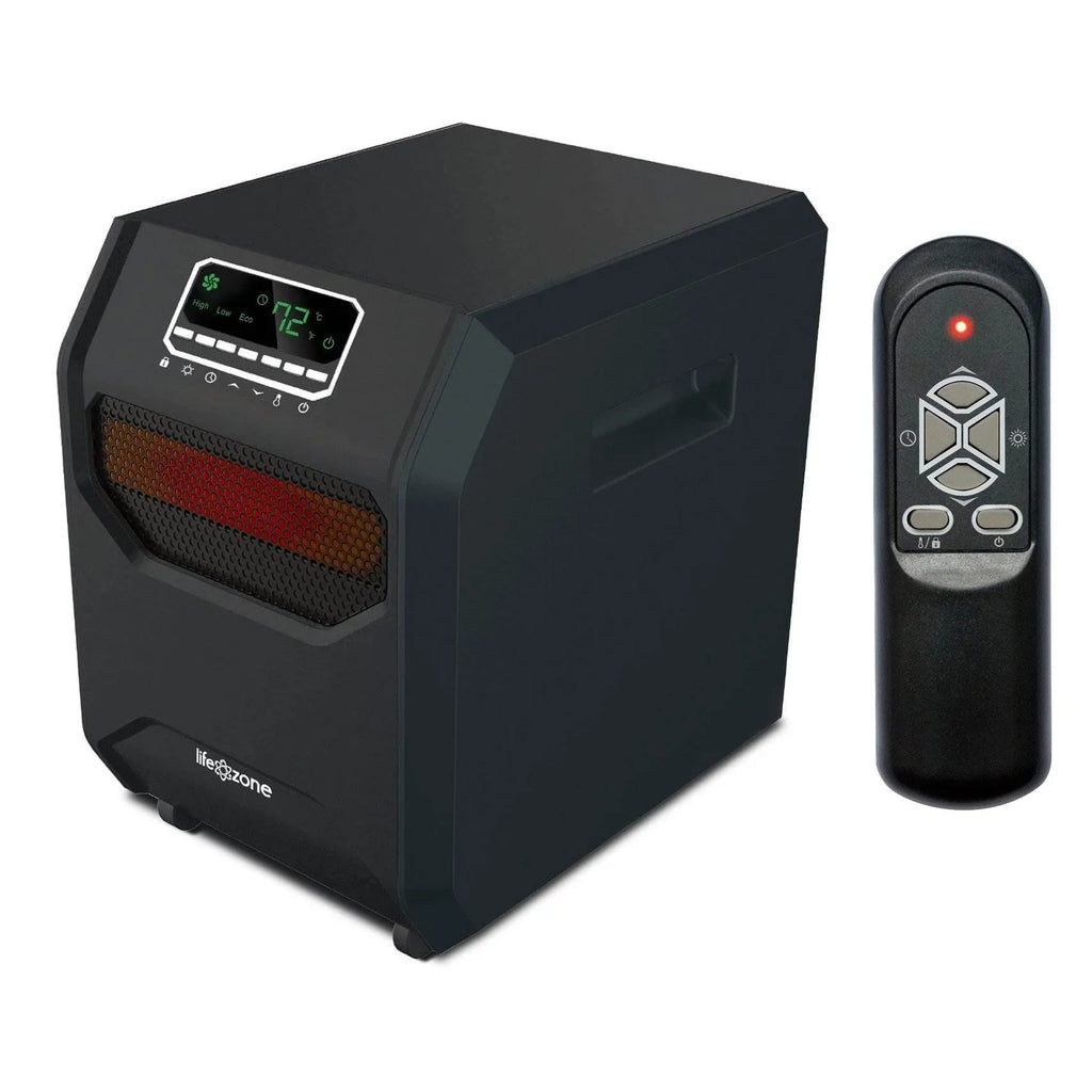 Lifesmart Infrared Quartz Space Heater, 4 Element 1500W, Black