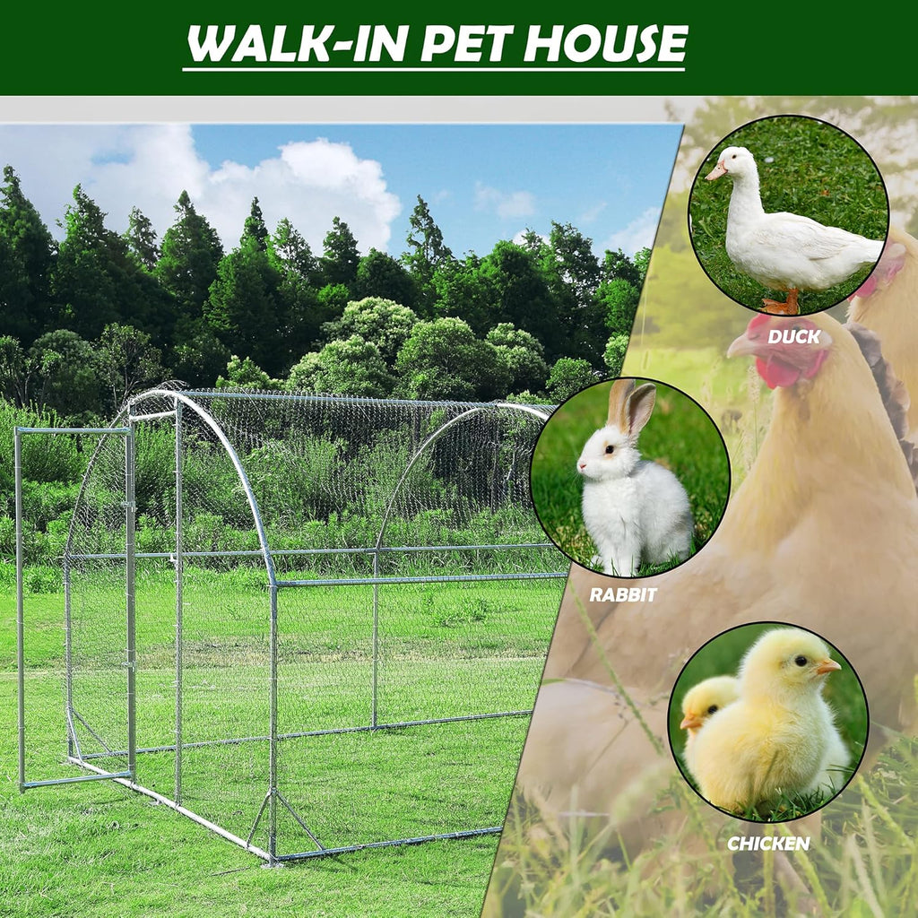 Betterhood Metal Chicken Coop With Cover, 9 ft W x 19 ft L x 6.5 ft H