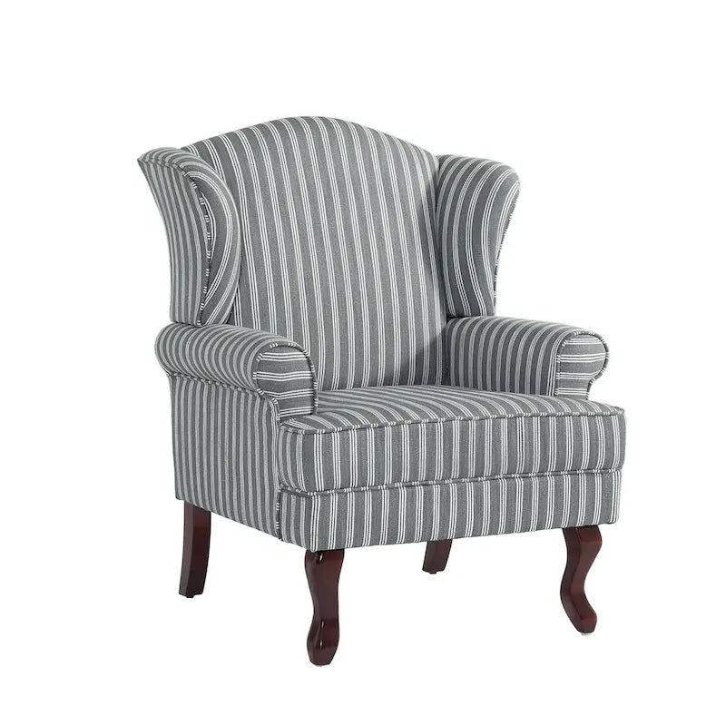 Traditional Wingback Upholstered Accent Chairs, Set of 2, 31 W x 31.8 D x 42.9 H