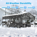 MUCHANT Heavy-Duty Carport, 12' x 20', Galvanized Steel Roof