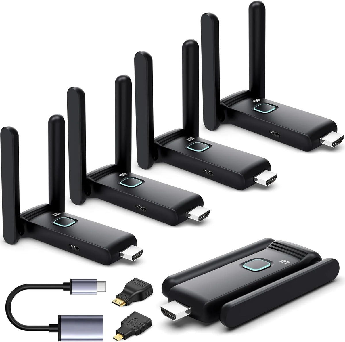 YUYUNLOMN Wireless HDMI Transmitter With 4 Receivers, 165FT, Black - G58F