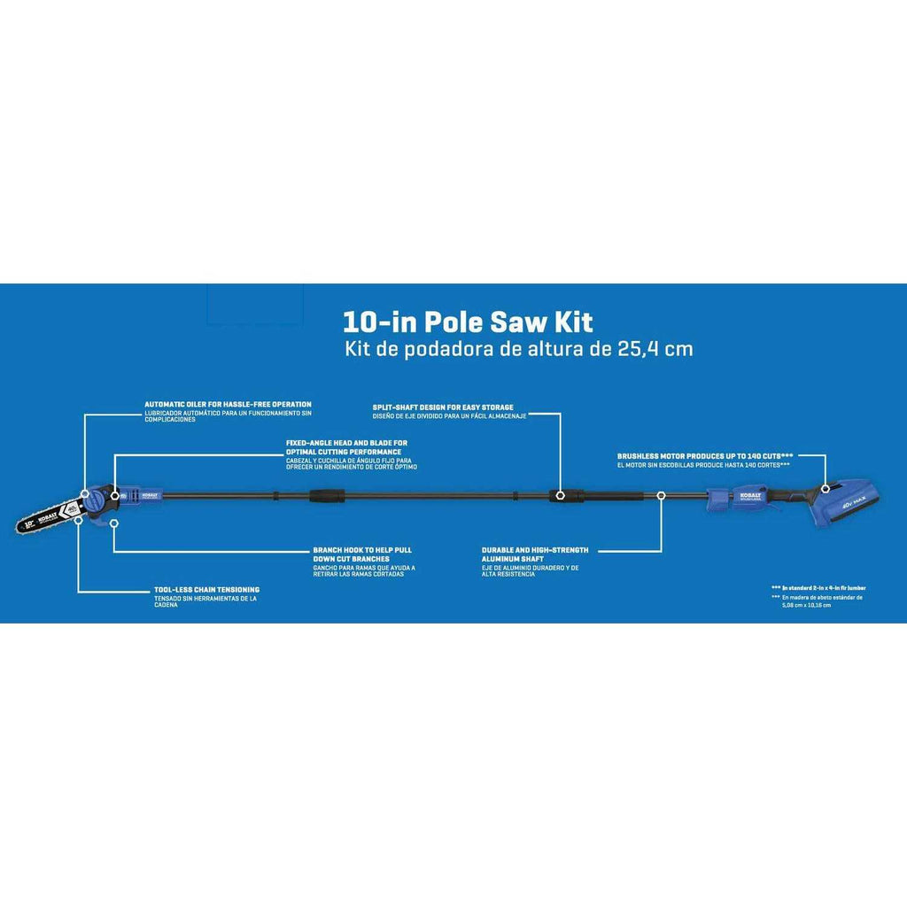 Kobalt Gen4 40-Volt 10-in Cordless Electric Pole Saw 2 Ah - KPS 1040A-03