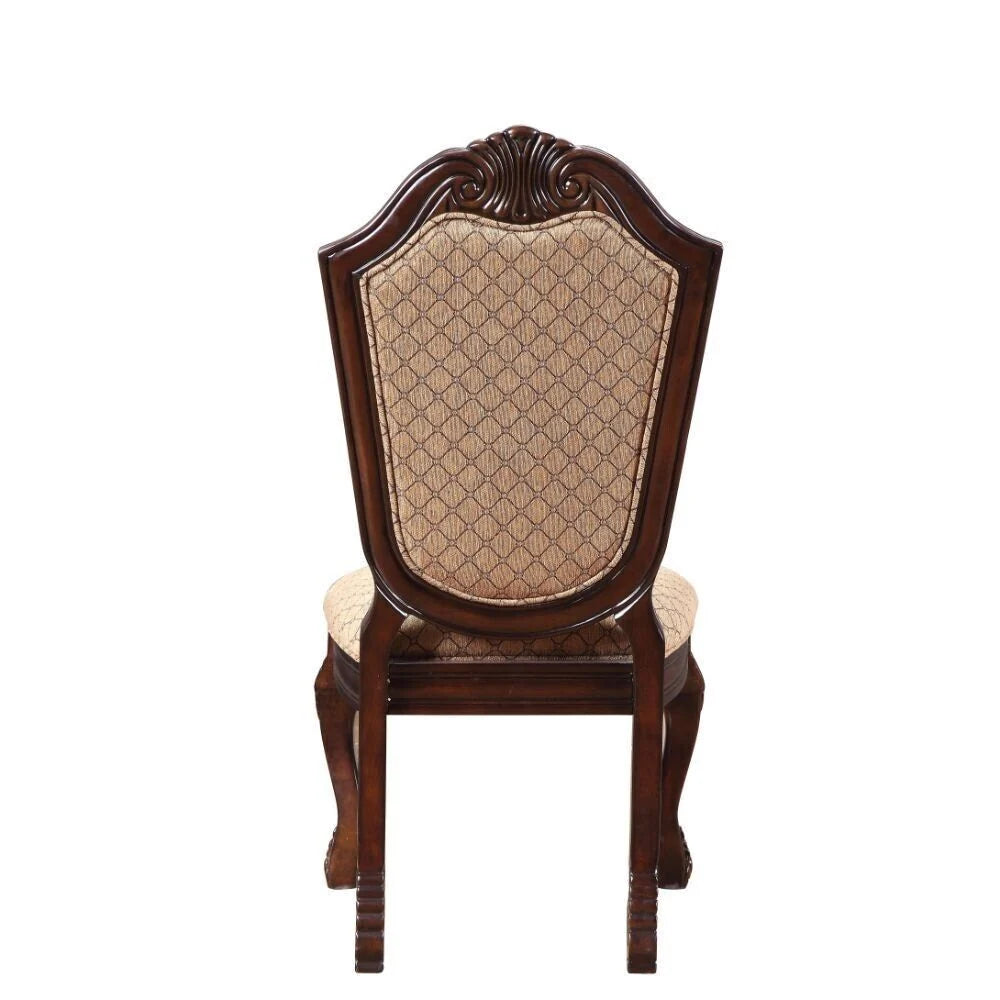 Espresso Finish Wood Dining Side Chairs, 2pc Set, Padded Seat And Back