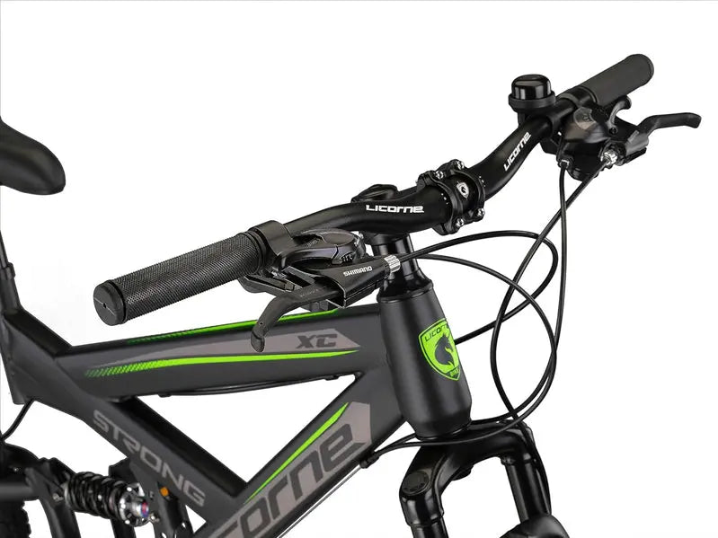 Licorne Bike Strong 2D Premium Hardtail Mountain Bike - Aluminum Frame, 21-Speed Drivetrain