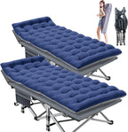 Slsy Folding Camping Cot 2 Pack, 75 x 28 x 14 in, 3.3 Inch 2-Sided Mattress - Carry Bag