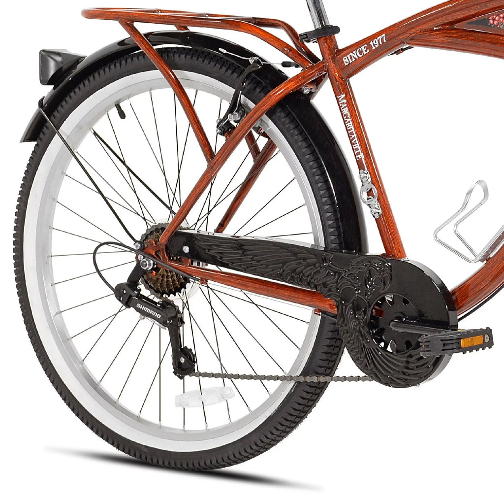 Kent 26in Margaritaville Men's Cruiser Bike, Wood Grain Color