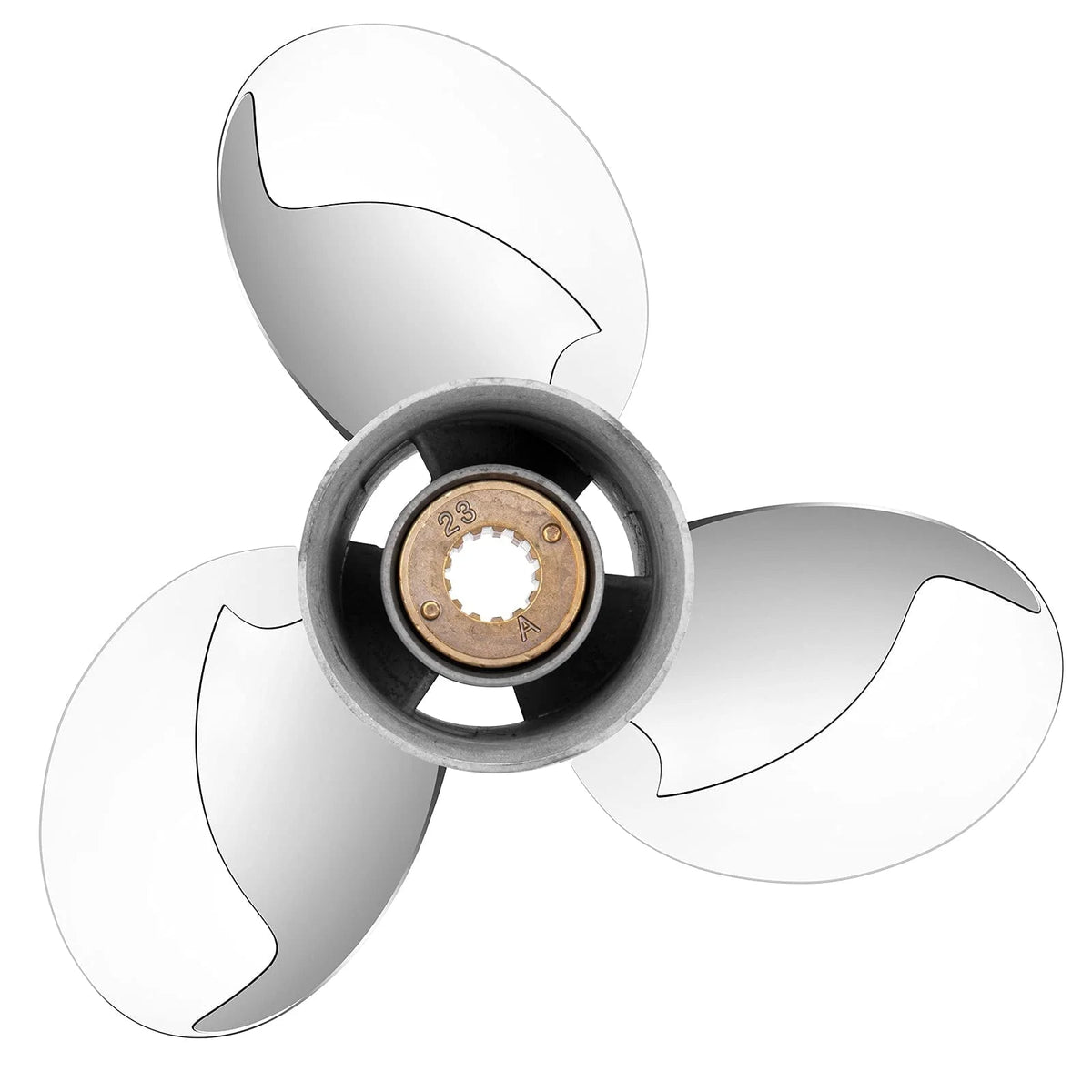 Qiclear Stainless Steel Outboard Motor Propeller 10 1/2 x 13, 13 Spline Tooth, RH - 48-855858A46