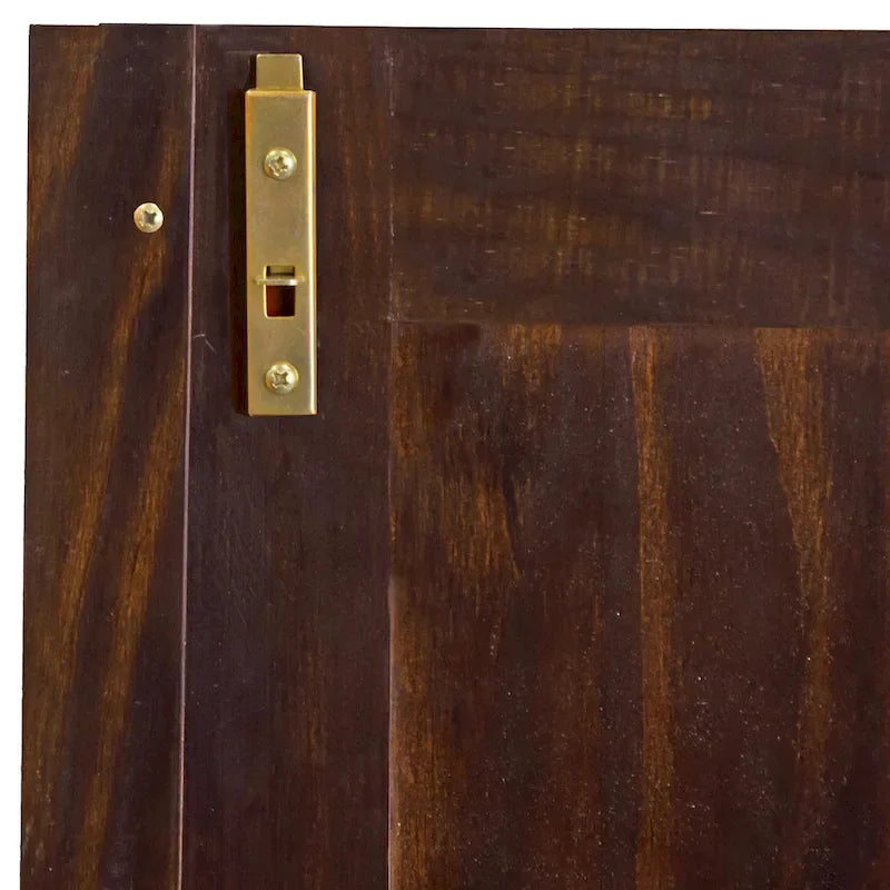 3-Door Solid Wood Wardrobe Armoire With 2 Drawers - 72in H x 45.8in W x 20.75in D