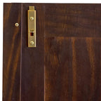 3-Door Solid Wood Wardrobe Armoire With 2 Drawers - 72in H x 45.8in W x 20.75in D