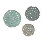 Textured Feather 3-Piece Metal Disc Wall Decor Set - 20in, 17.25in, 14.25in