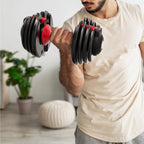 FitRx SmartBell Adjustable Dumbbell Set, 2-Pack, 25lb, 9-in-1 Quick-Select Weights, 2.5lb Increments