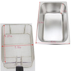 INTSUPERMAI Commercial Single-Tank Gas Deep Fryer, 6L, Stainless Steel