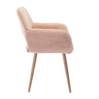 HengMing Faux Fur Mid Century Dining Side Chairs With Painted Steel Legs