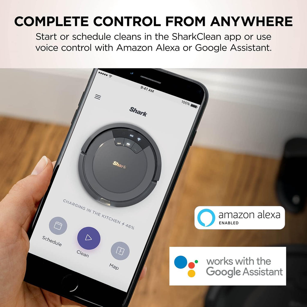 Shark ION Robot Vacuum, Tri-Brush System, WiFi, 120 Min Runtime, Grey - AV753