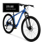 Hyper Bicycles Men's Mountain Bike, 29 inch, Hard Tail, Blue - Explorer