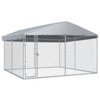 Outdoor Dog Kennel With Weatherproof Roof, 150.4 Sq Ft - 150.4 x 150.4 x 88.6 in