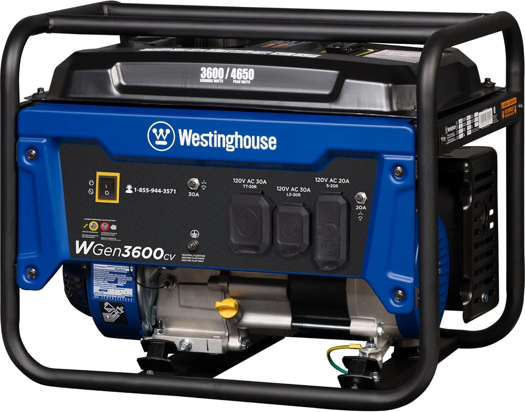 Westinghouse Portable Generator 3600 Running Watts 4650 Peak Watts 30A Outlet - 212cc