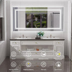 LED Lighted Bathroom Vanity Mirror, Silver, 3 Colors