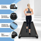 CoolHut 2-In-1 Portable Folding Under-Desk Walking Pad Treadmill, 2.5 HP, 3.8 MPH, Black