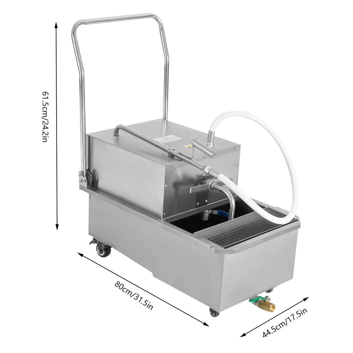 Miumaeov Commercial Fryer Oil Filter Cart 55L/14.5 Gal