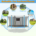SHINPT 14ft Outdoor Trampoline With Safety Net, Basketball Hoop And Ladder