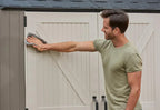 Rubbermaid Resin Outdoor Storage Shed With Floor, 7x7 ft, Gray
