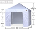 ABCCANOPY Easy Pop Up Canopy Tent With Sidewalls 10x10 Ft White - Commercial Series