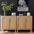 Rovaurx Set Of 2 Rattan Storage Cabinets With Doors