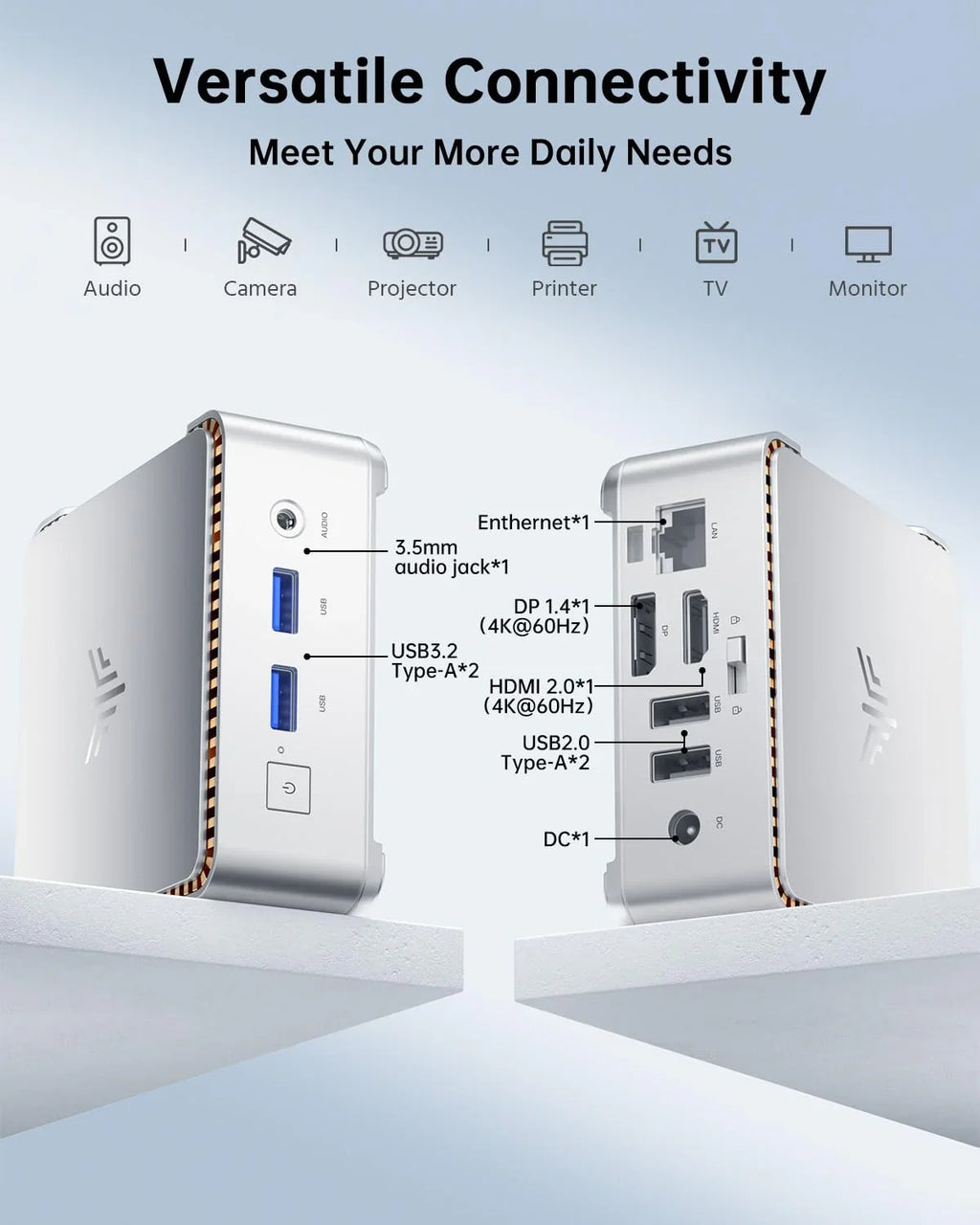 KAMRUI GK3Plus Mini PC 16GB RAM 512GB M.2 SSD - Intel Alder Lake N95