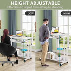 Height-Adjustable Portable Laptop Desk With Keyboard Tray, 43.3in H x 31.5in L x 17in D