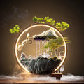 Waterfall Incense Burner With LED Lamp And Circulating Water Fountain