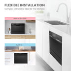 COMFEE' Portable Countertop Dishwasher, 6 Place Setting, Stainless Steel - CDC22P1BBB