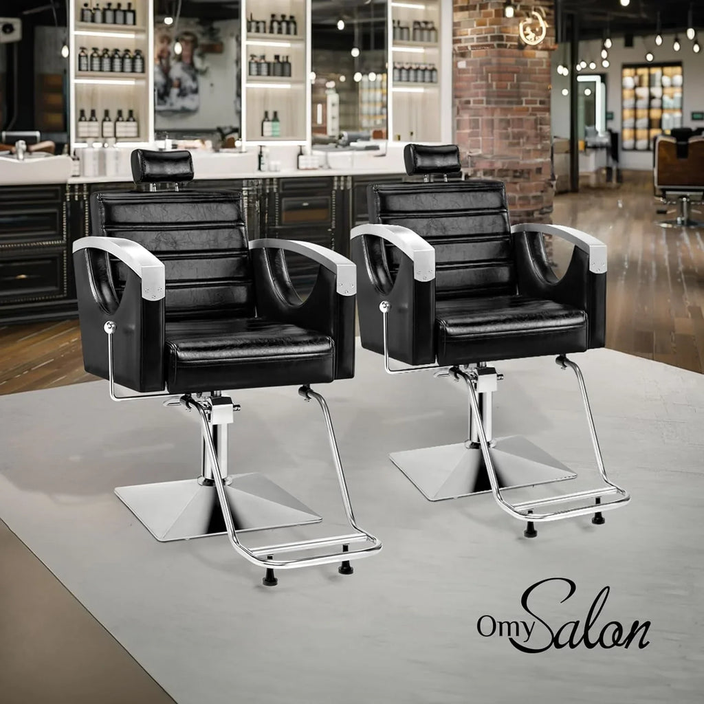 OmySalon All Purpose Reclining Hydraulic Salon Chair, 135 Degree