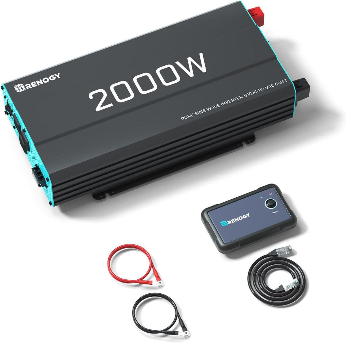 Renogy Pure Sine Wave Inverter 2000W 12V DC To 110V AC Built-In BT ATS - P2