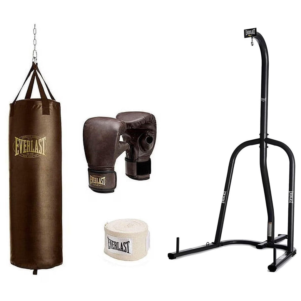 Everlast Heavy Bag Stand With 100 Lb Vintage Heavy Bag Kit, Black, 3 Piece - 19100800