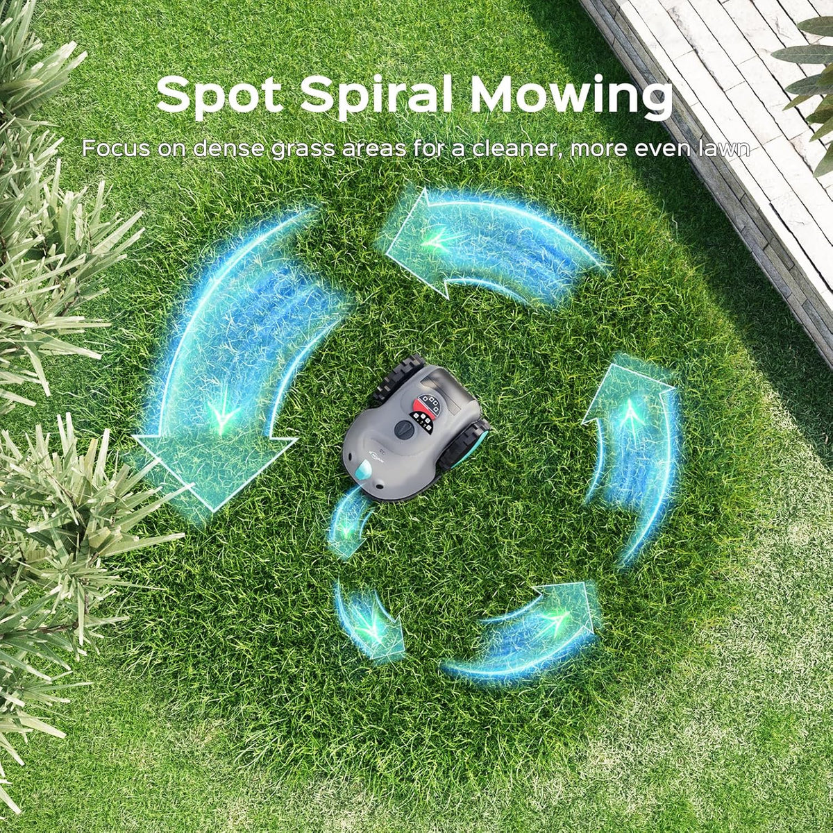 YARDCARE Robot Lawn Mower With HD Vision Navigation, 6.3-In Cutting Width - V100