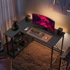 Small L-Shaped Computer Desk With Reversible Storage Shelves - 55-Inch / 47-Inch