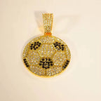 13mm Football Pendant Necklace With 20in Cuban Link Chain And CZ
